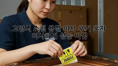 고양시 소형 용달 이사 후기: 혼자 이사하기 성공 비법!